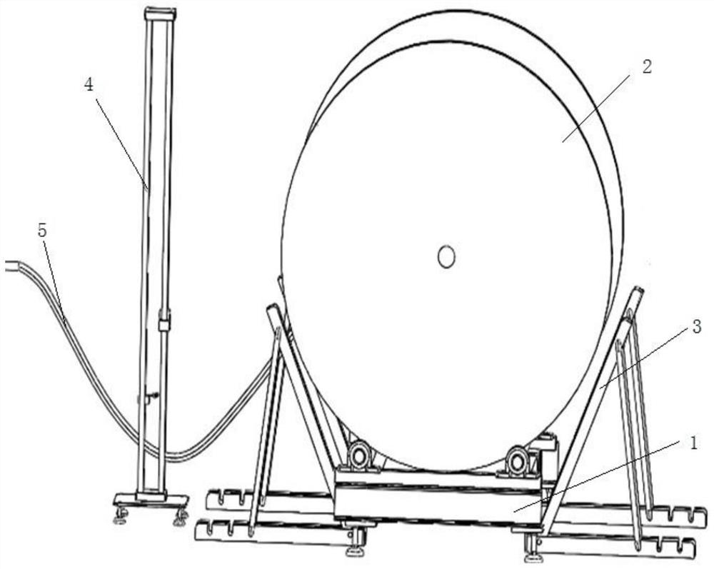 A cable constant sag coil material feeding system