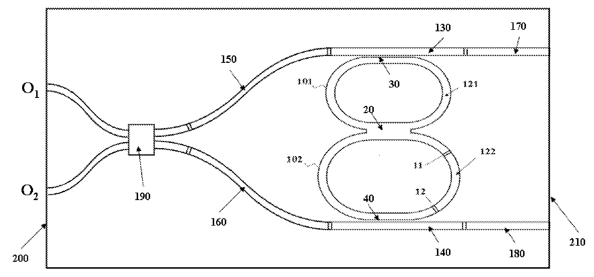 Wavelength switchable semiconductor laser using half-wave coupled active double-ring resonator