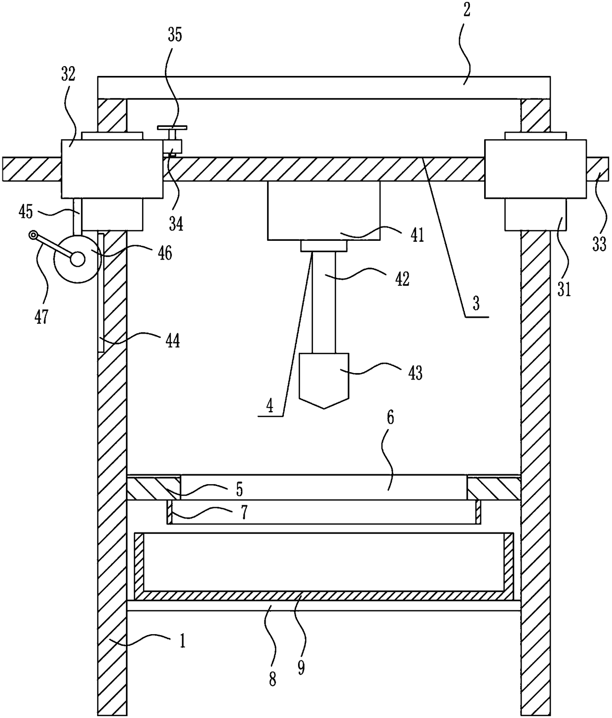 Fixed type ceramic tile floor drilling equipment for construction engineering