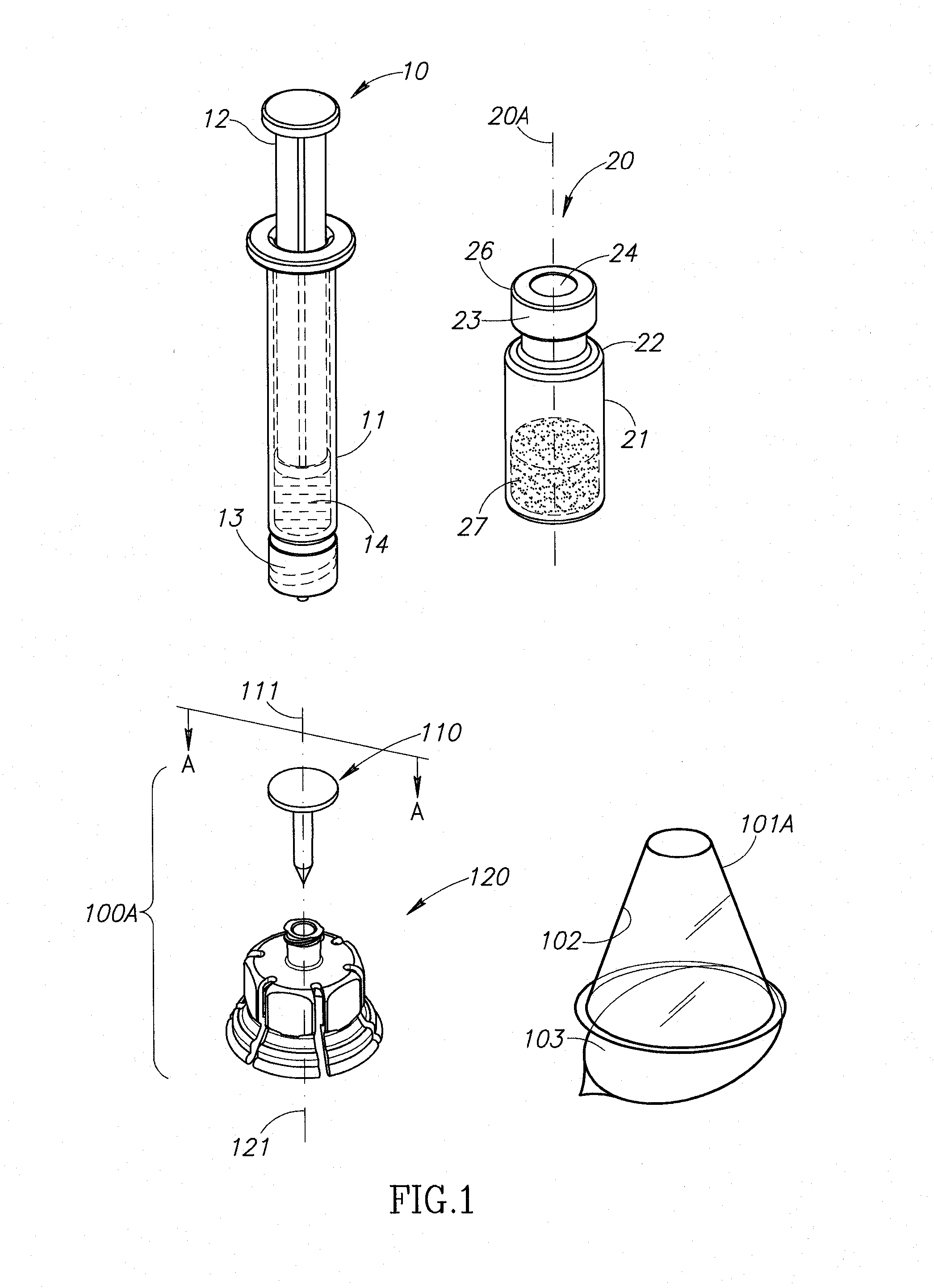 Liquid drug transfer assembly