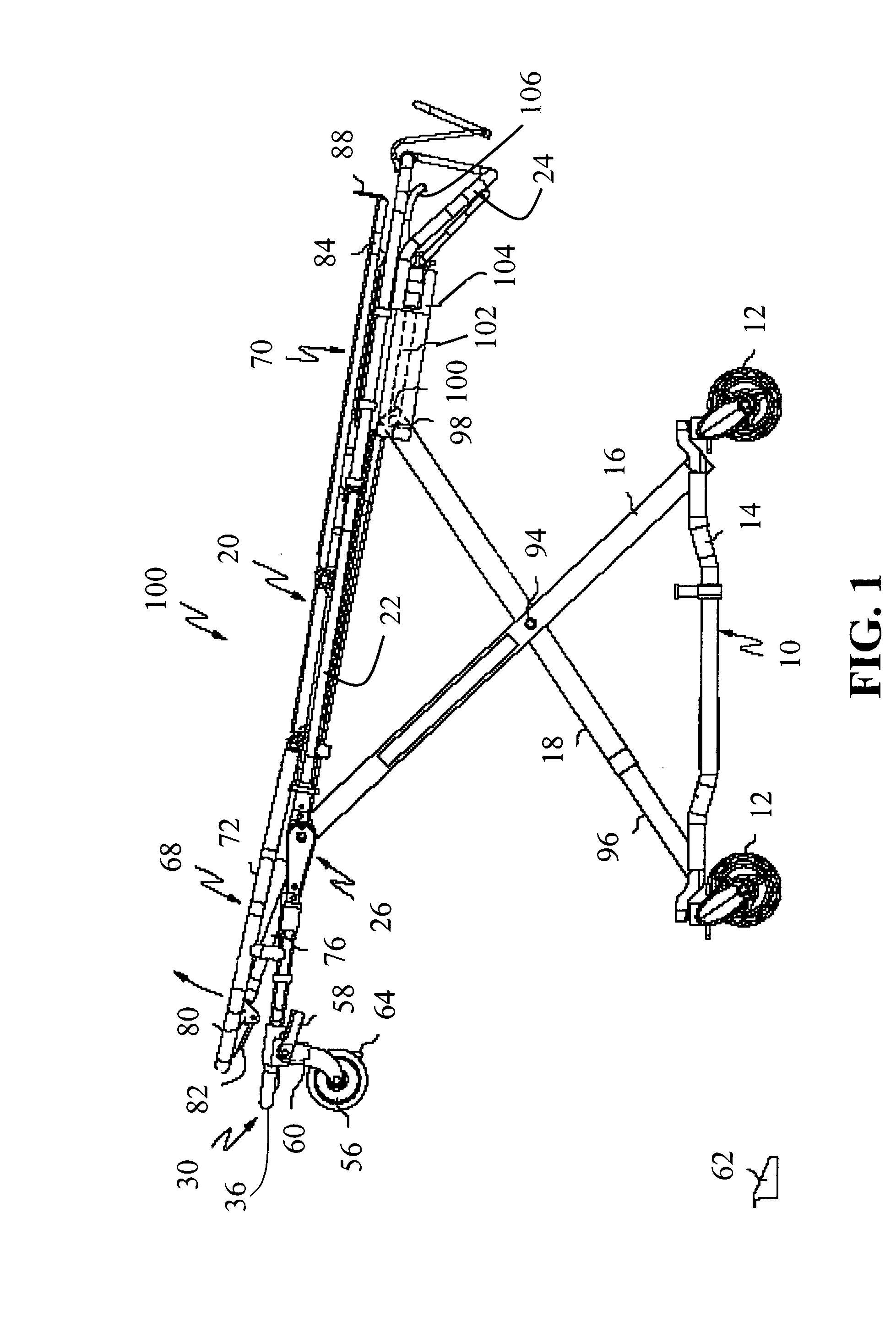 Ambulance cot with improved drop frame