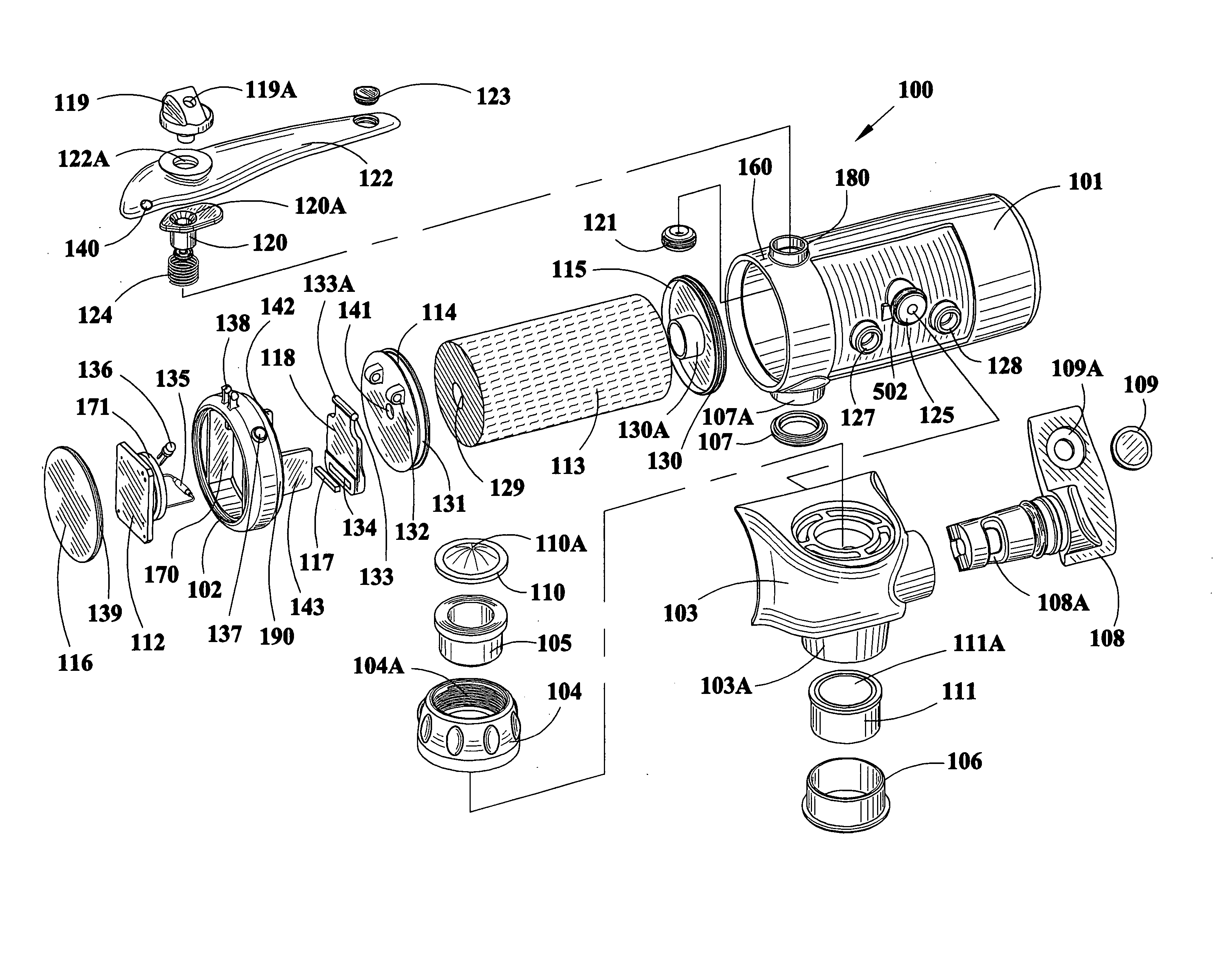 Single-use long-life faucet-mounted water filtration devices