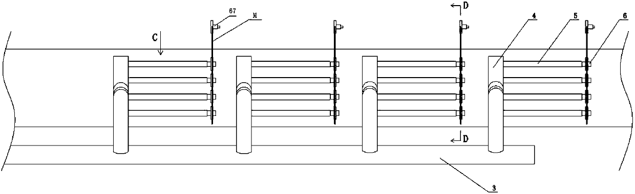 Multi-row synchronous rotating injection device for assisting sintering and injection method thereof