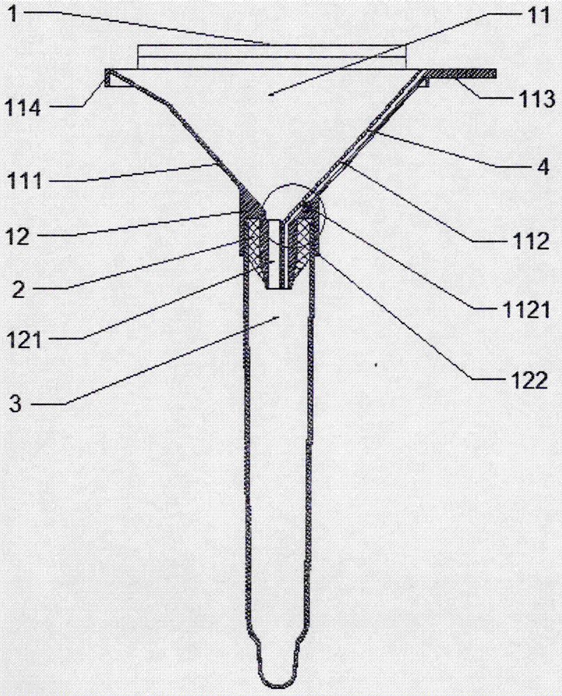 A self-destroying type body fluid closed retention device