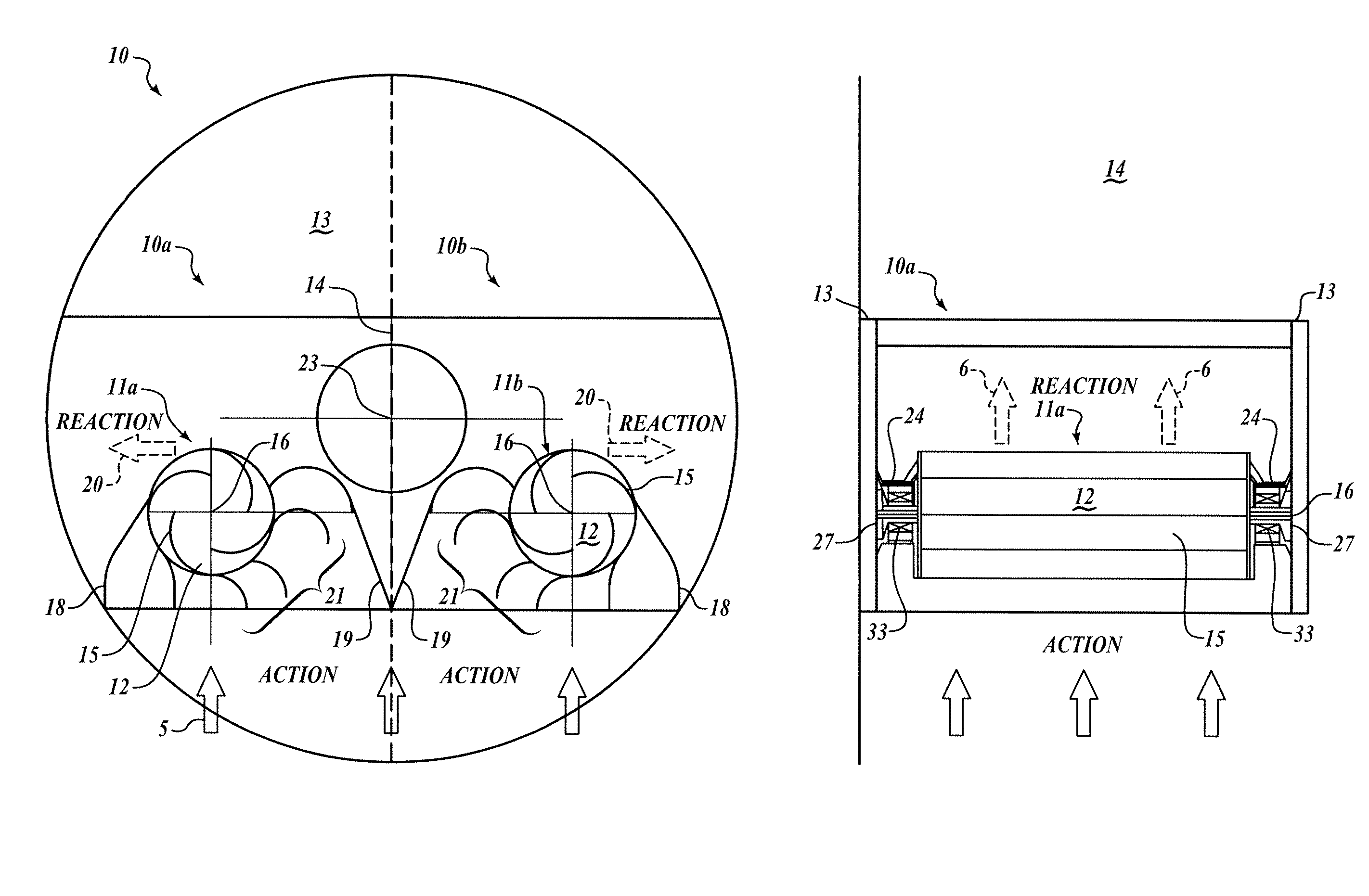 Dynamically self-balanced fluid turbine