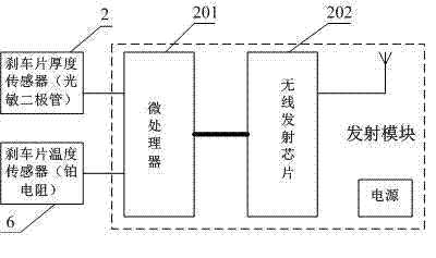 Wireless alarm device of brake pad