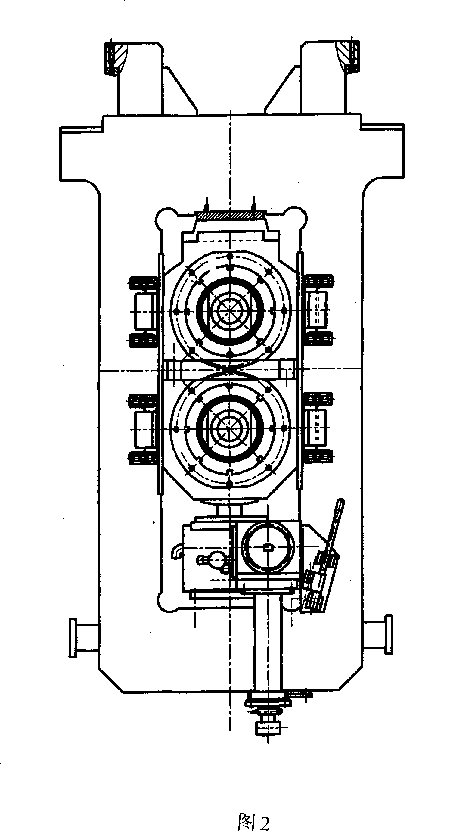 Frameless upright rolling mill with short stress trajectory