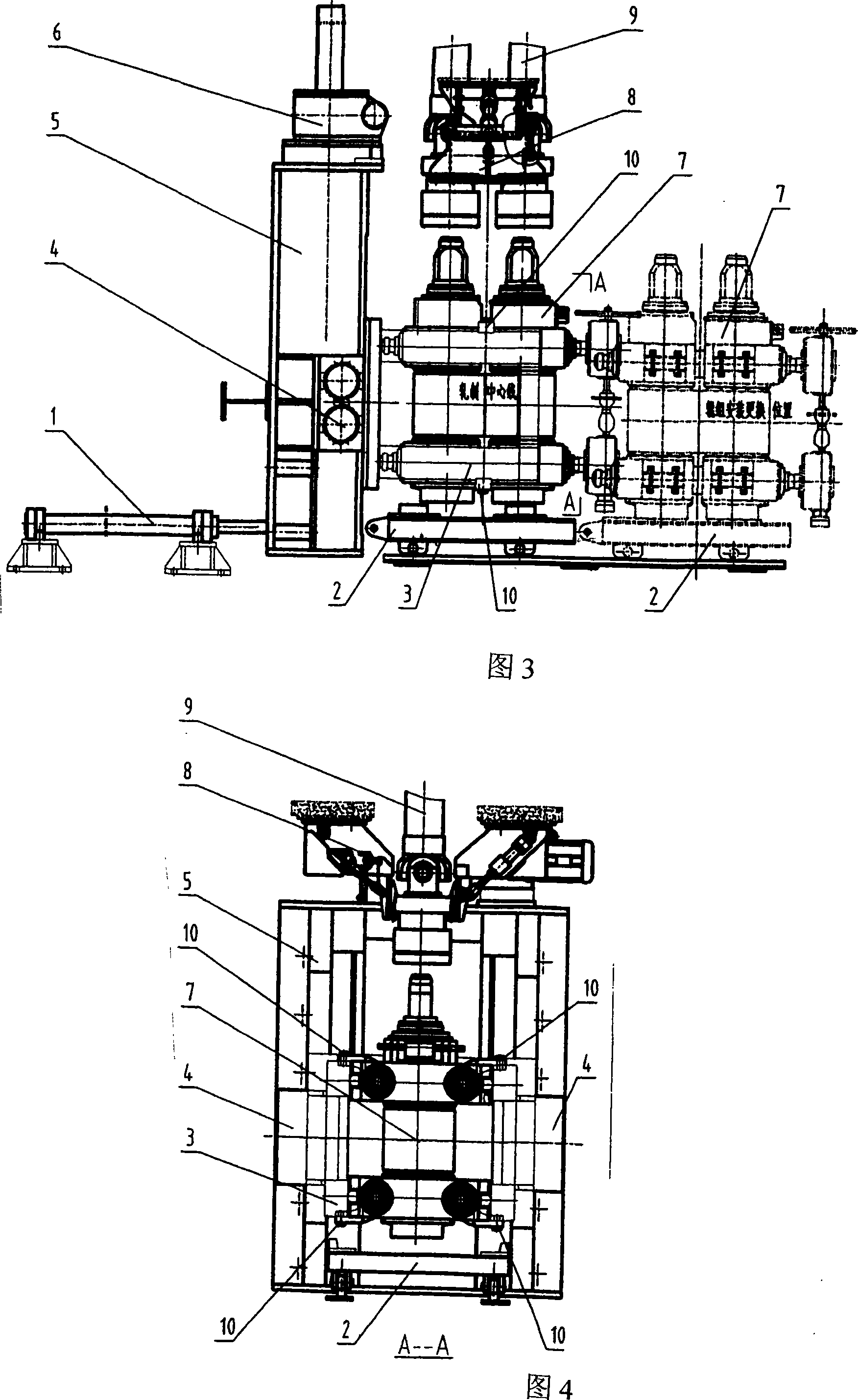 Frameless upright rolling mill with short stress trajectory