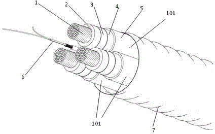 Aluminium alloy armored parallel assignment intelligent composite power cable and manufacture method thereof