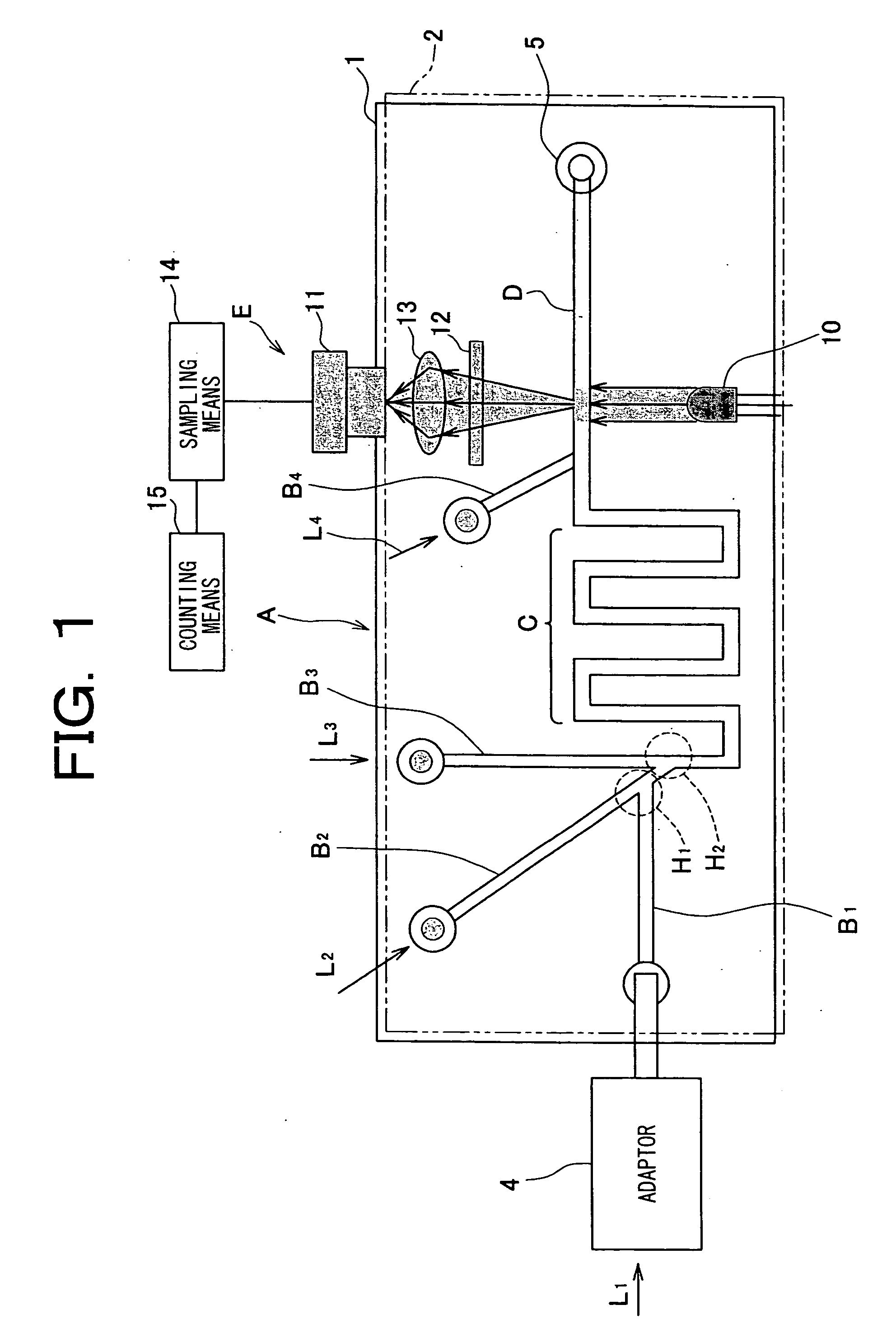 Microchip and fluorescent particle counter with microchip