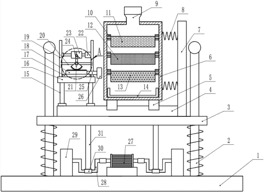 Activated carbon screening device for filter screen of purifier