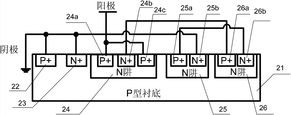 Controlled silicon device provided with secondary conductive path and triggered with help of diodes