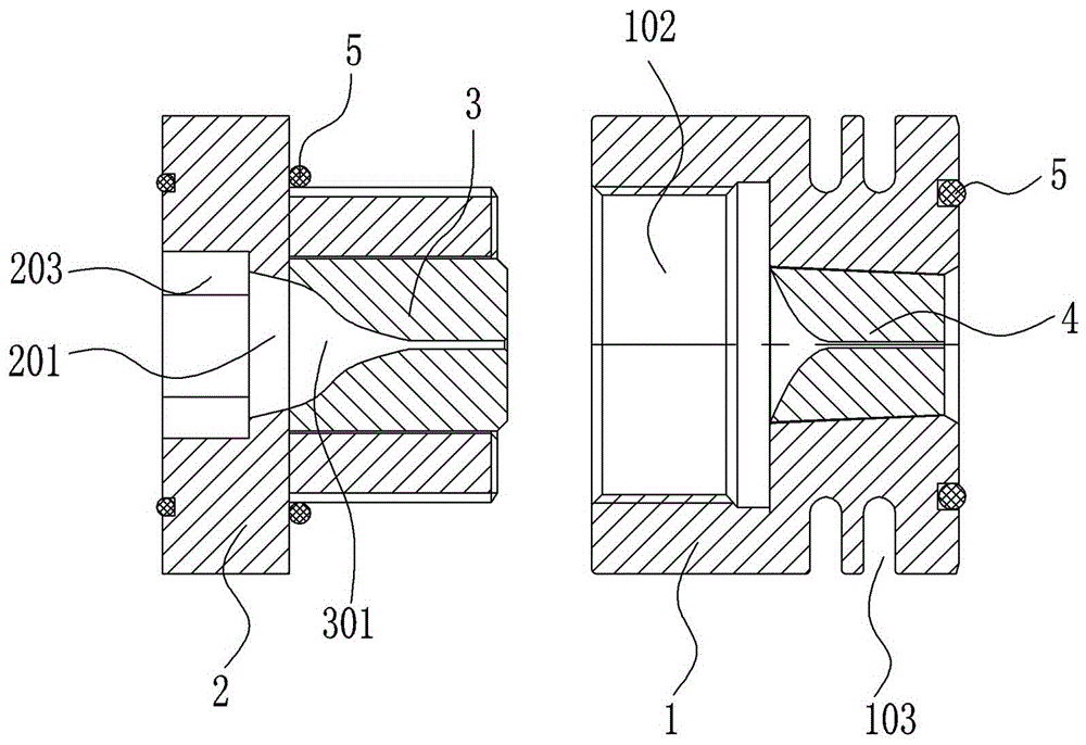 Wire separating type wire drawing combined die