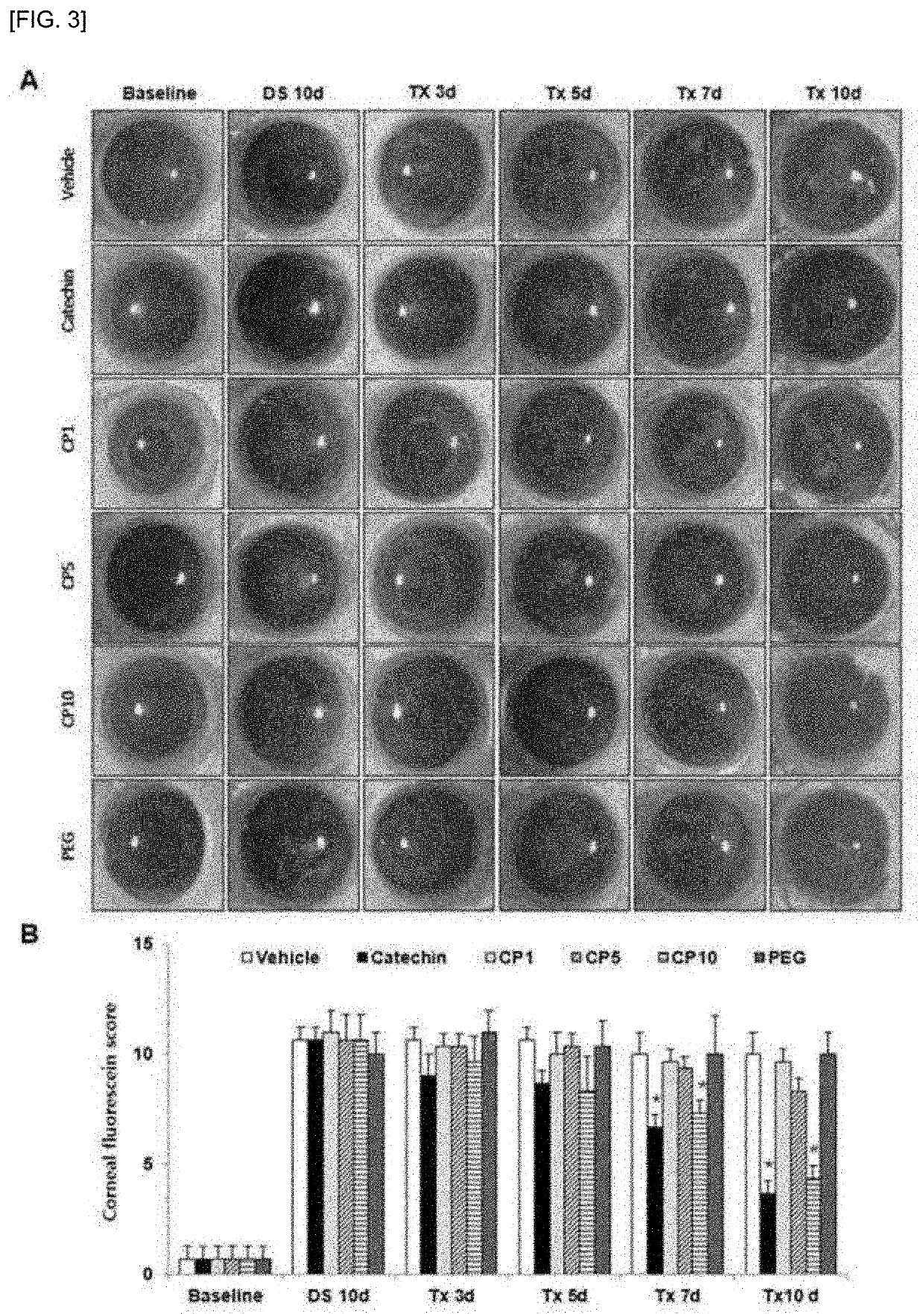 Composition, for preventing or treating dry eye syndrome, containing polyethylene glycol and flavonoid nanocomposite as active ingredient