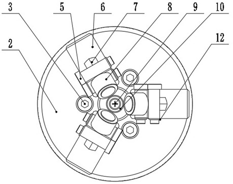 Reducing roll riveting mounting tool for knuckle bearing