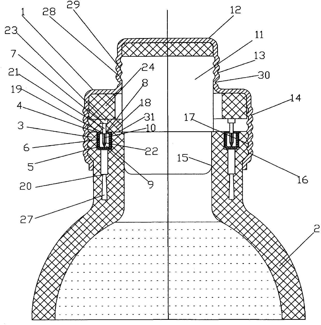 Anti-counterfeiting marked bottle