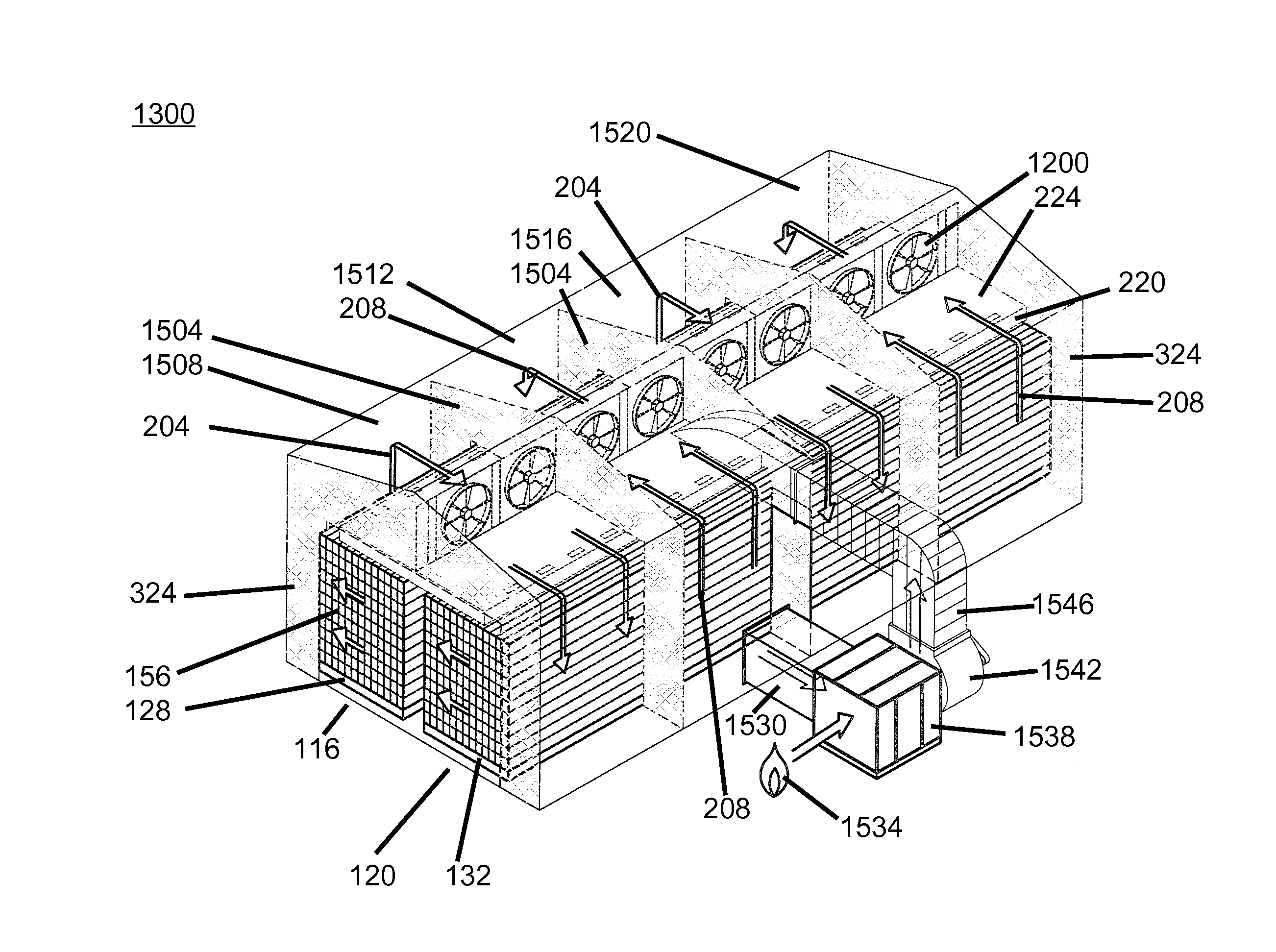 Uninterrupted alternating air circulation for continuous drying lumber kilns