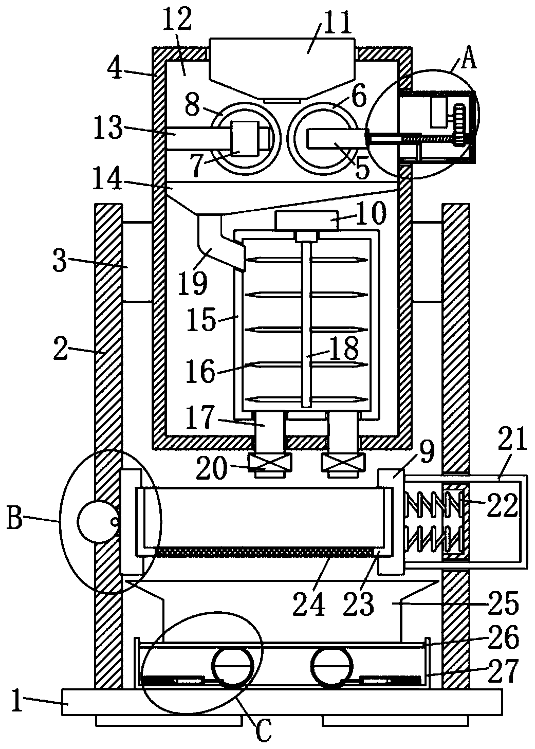 Flour grinding and screening equipment for coarse grains