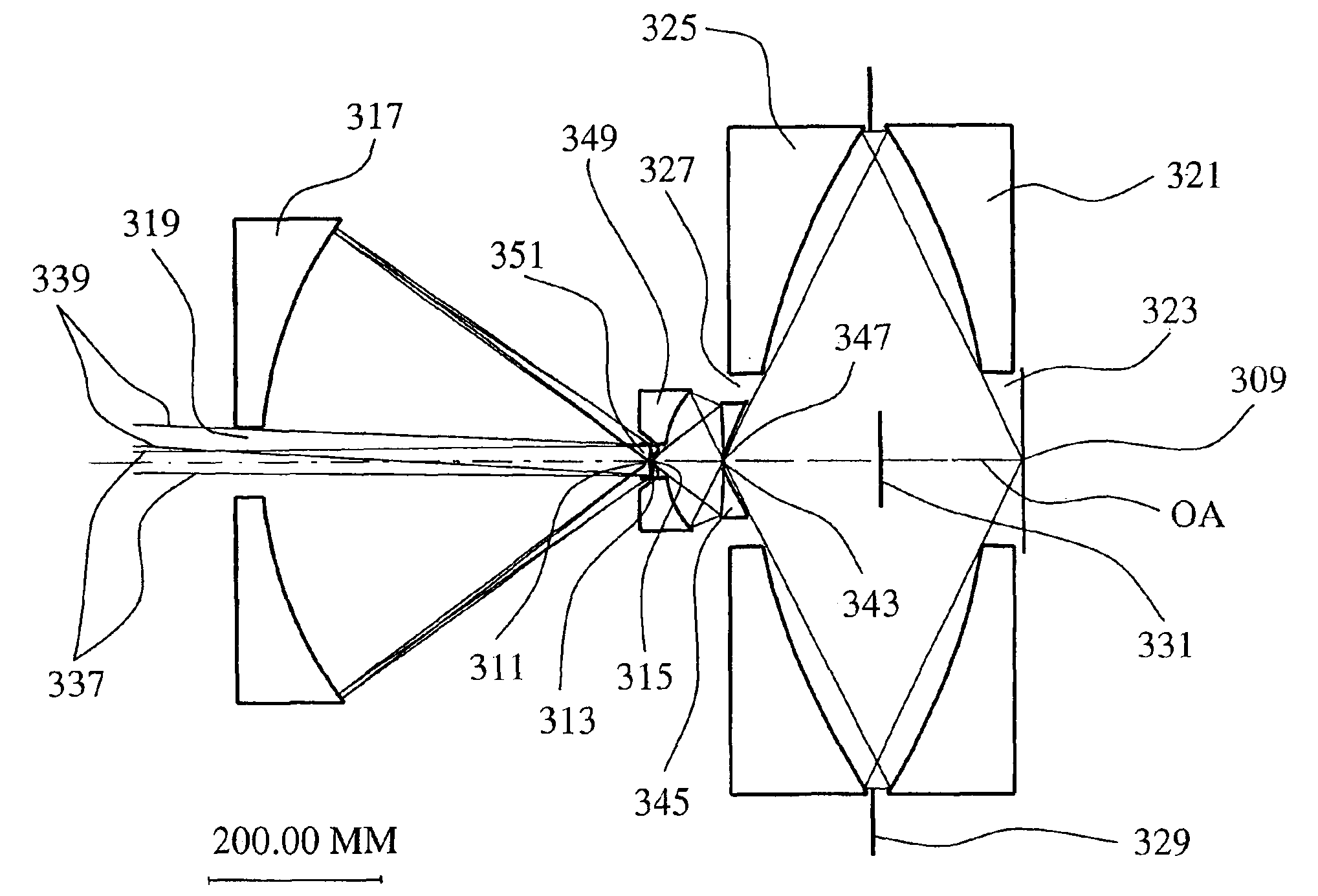 Objective with pupil obscuration