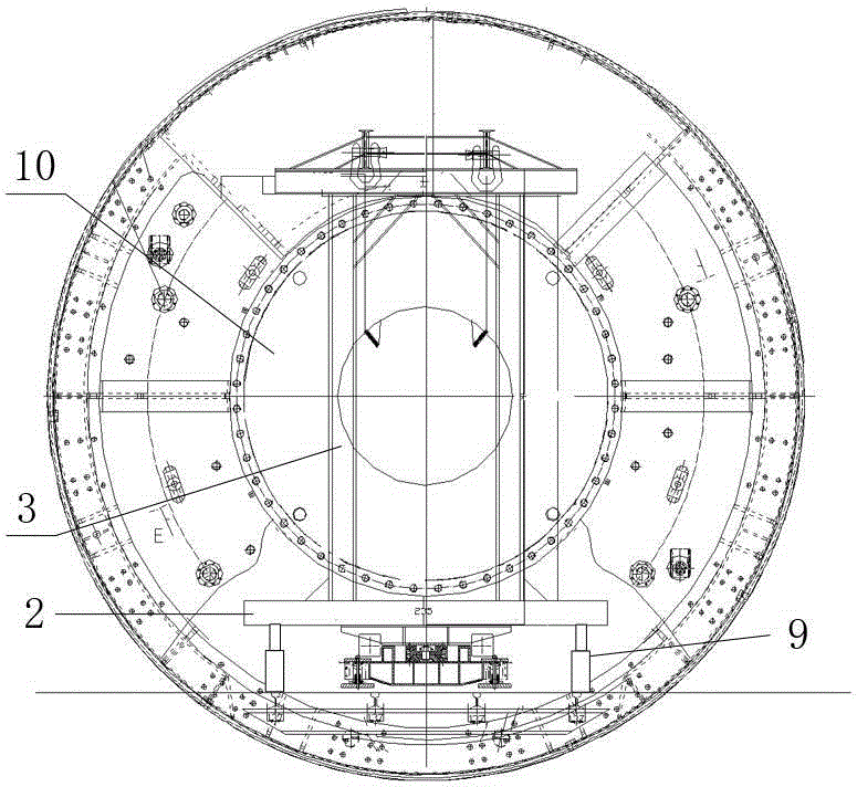 Dismounting device for dismounting components of shield tunneling machine in tunnel and application of dismounting device