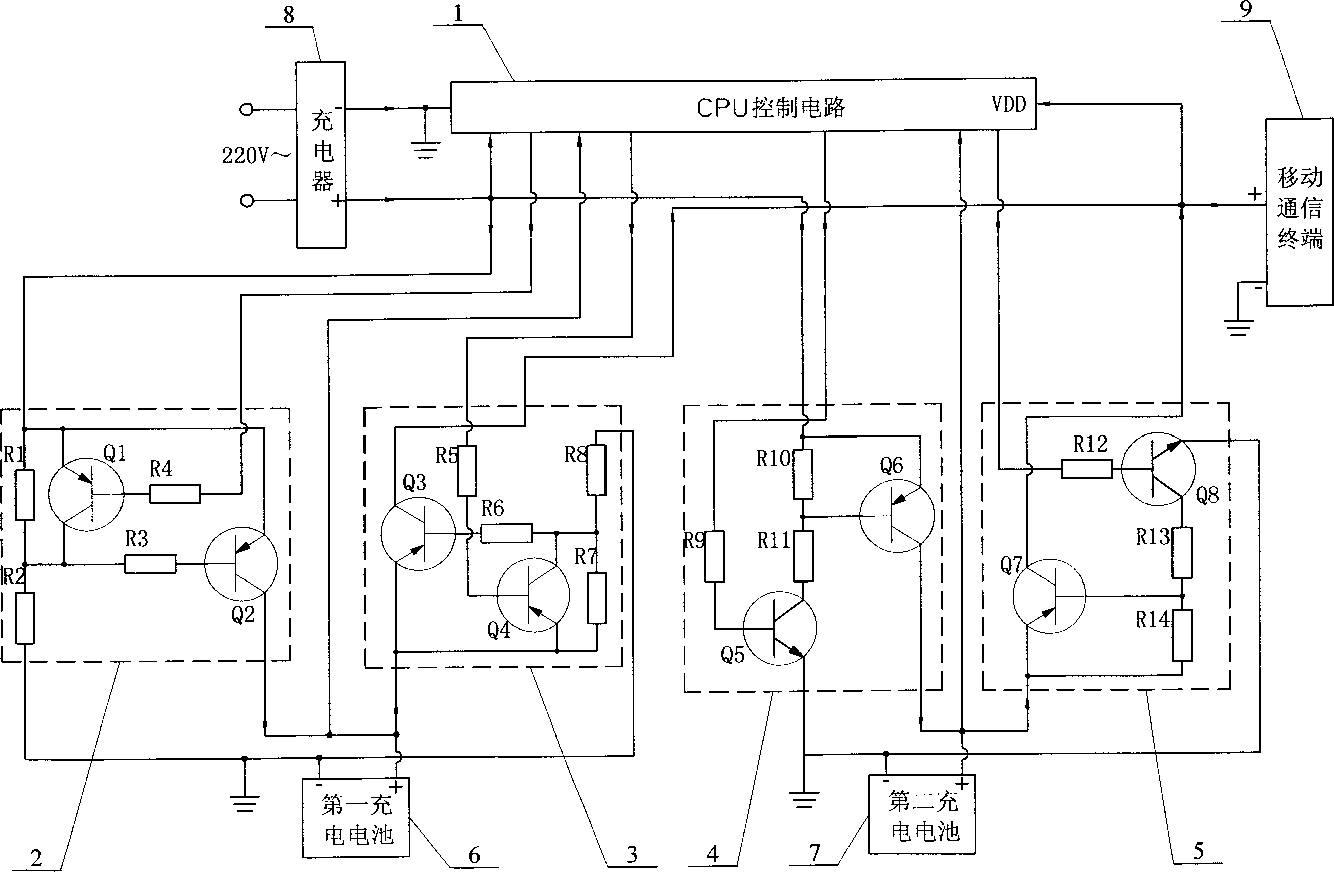 Dual charging cell power supply apparatus for mobile communication terminal