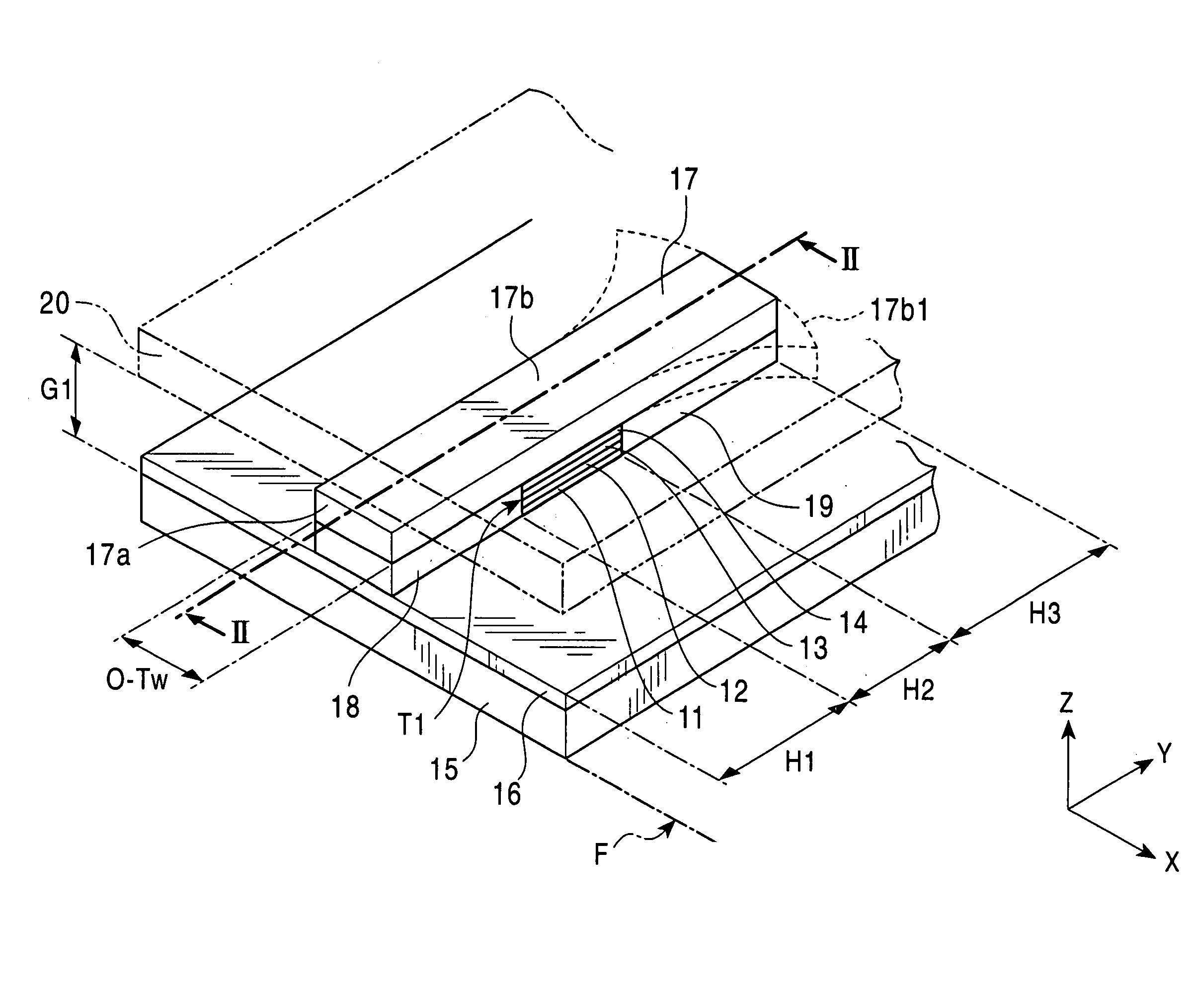 Magnetic head comprising magnetic domain control layer formed on ABS-side of magnetic flux guide for GMR element and method of manufacturing the magnetic head