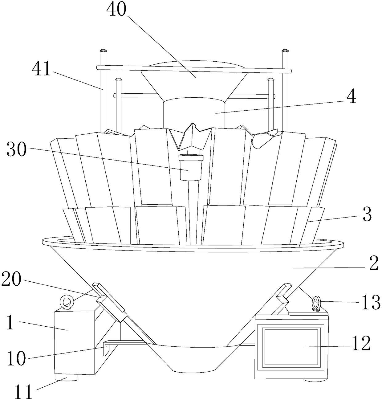 Spring type packing scale for feed processing