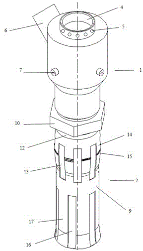 An auxiliary high-pressure water jet slit blowout prevention device