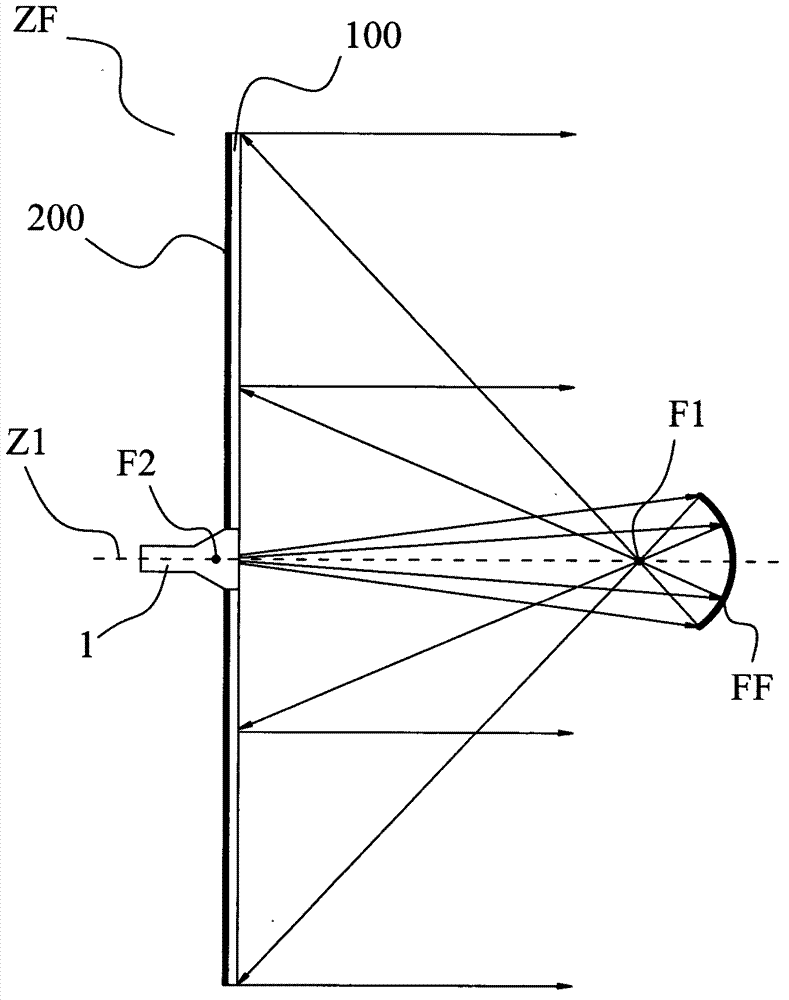 Cassegrain type metamaterial antenna