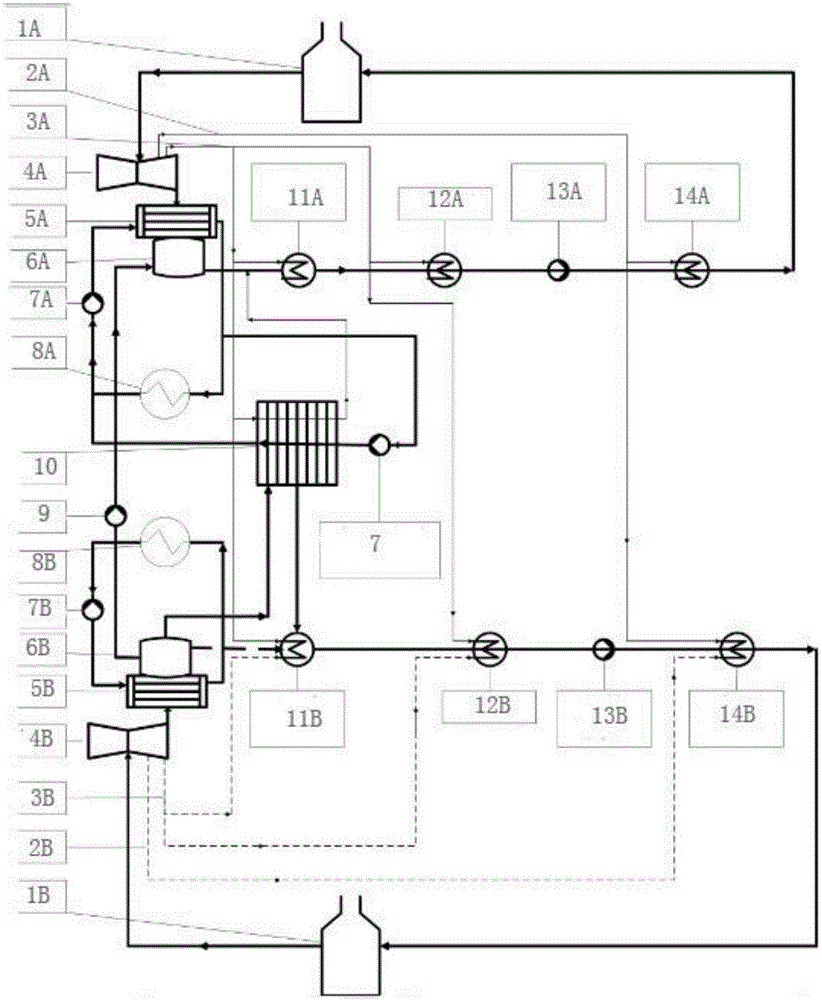 Boiler feed water heating system of paralleling operation steam turbine units