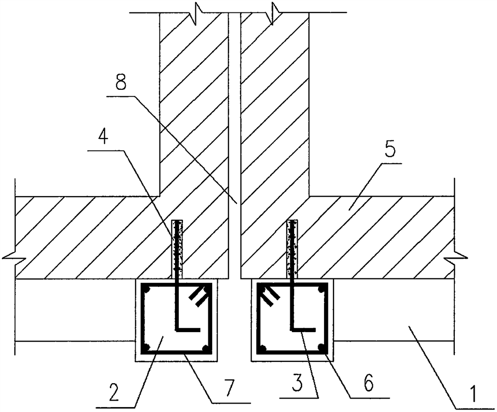 External ring beam constructional column expansion joint structure and construction method thereof