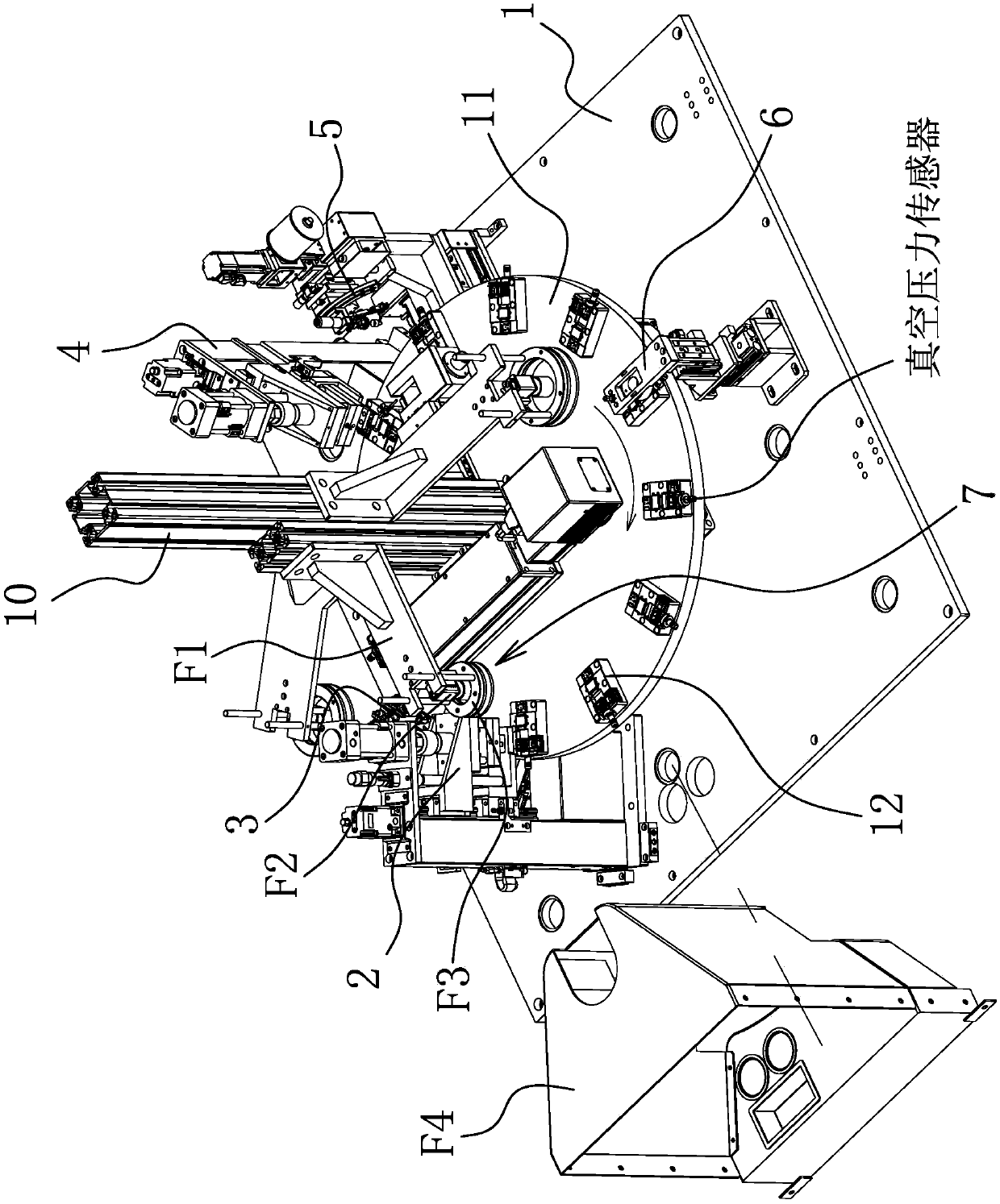 Vacuum pressure sensor assembling device and assembling method thereof