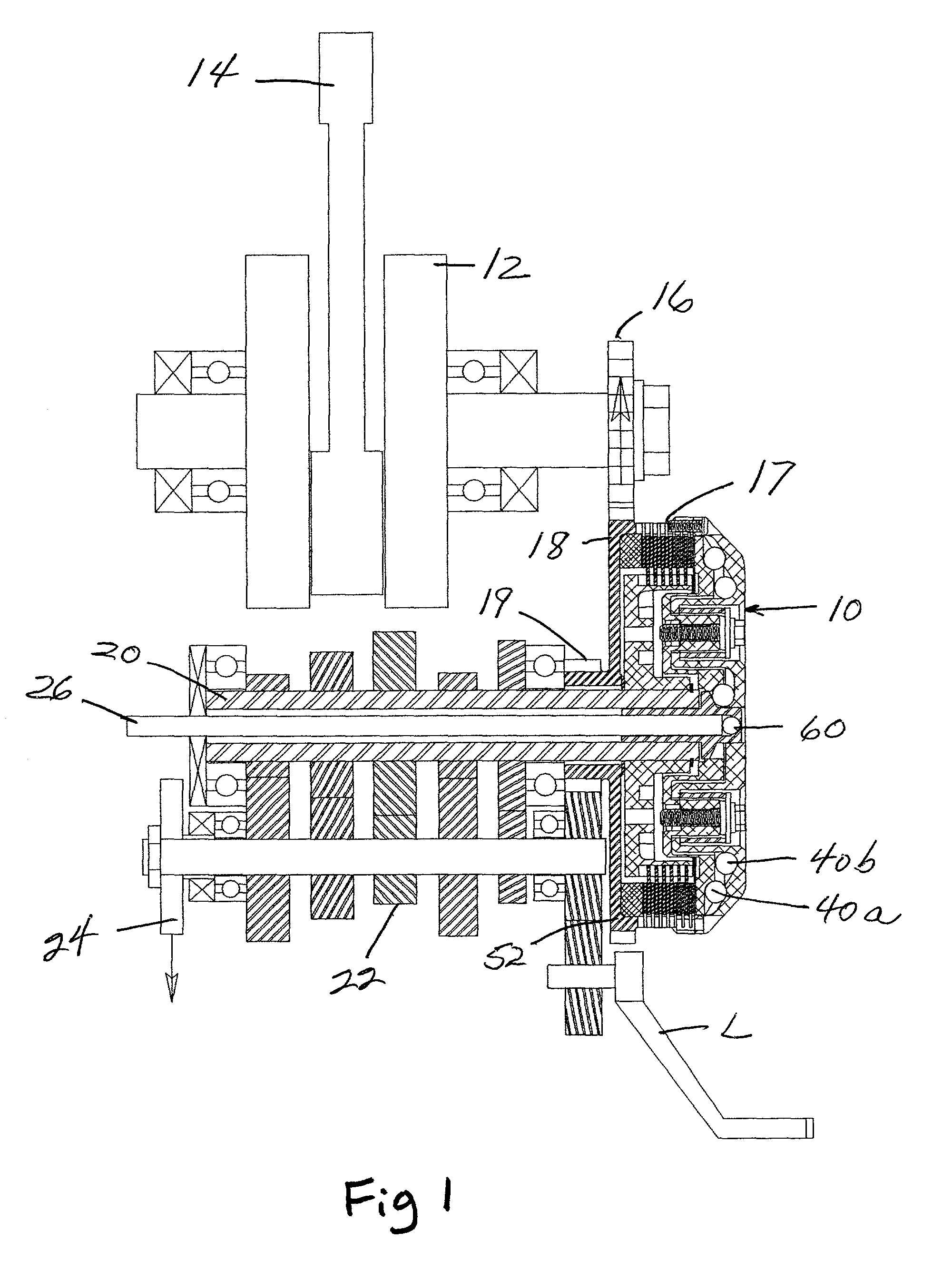 Automatic clutch with manual override control mechanism