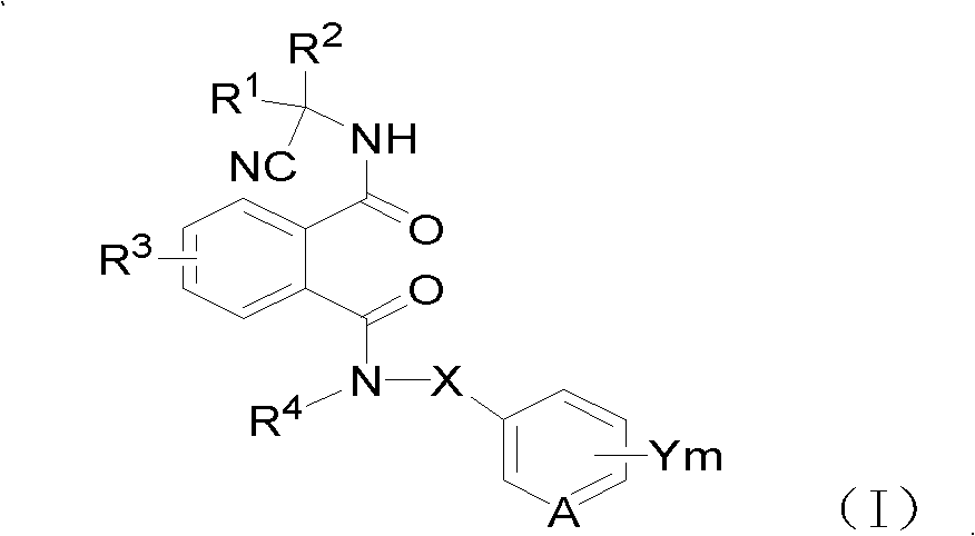 Cyano phthalic diamide compounds, preparation method thereof and use thereof as agricultural chemical pesticide