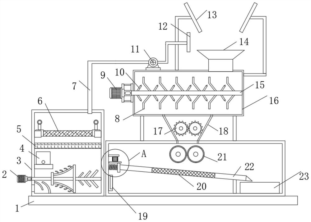 Garbage treatment device for building construction