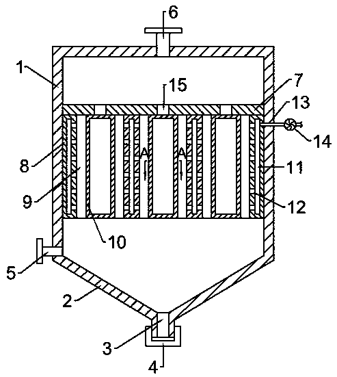 Dust-removing filtering bag with dust-removing area enlarging function