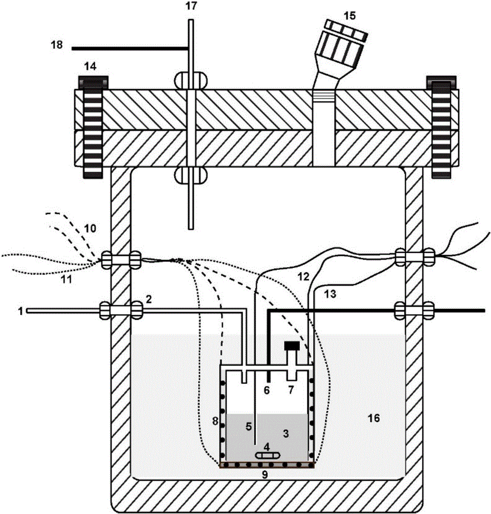 Method for thermally measuring heat insulation amount at high temperature and high pressure