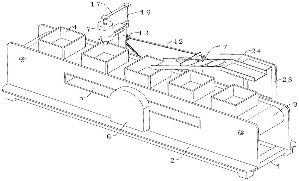 Material distribution device and method for food processing