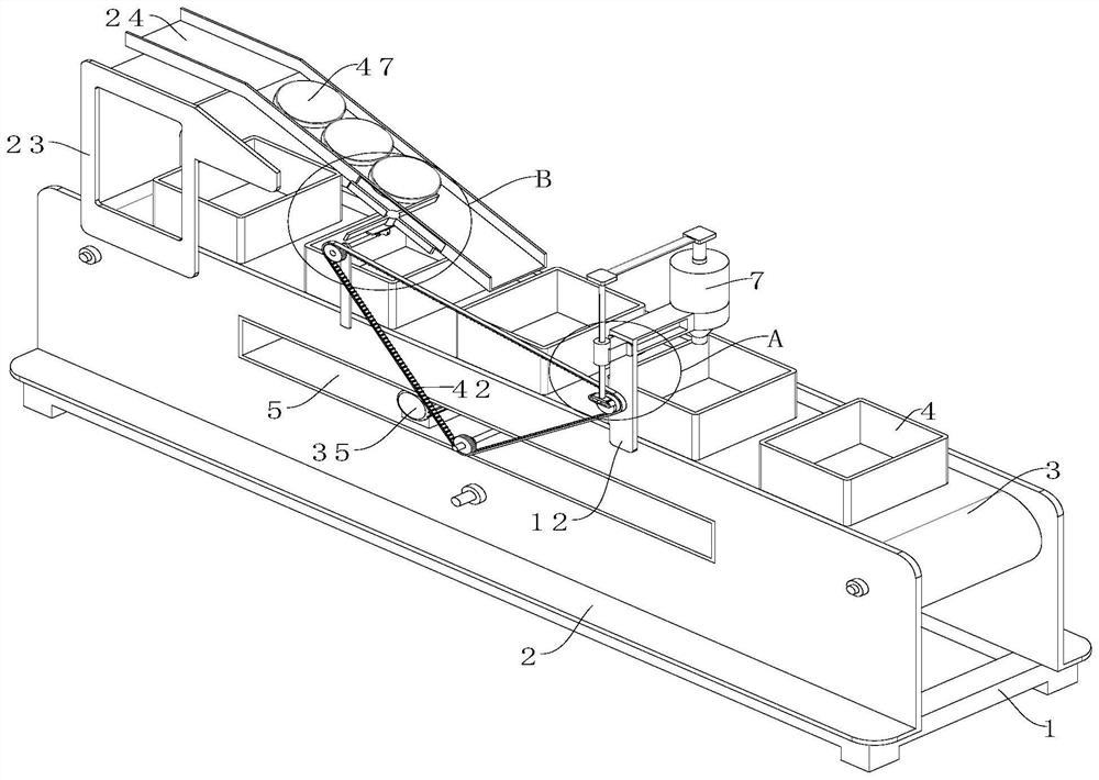 Material distribution device and method for food processing