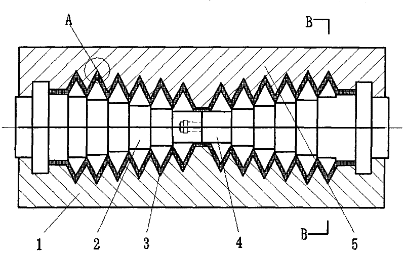 Forming die of special-shaped flexible bellows artificial muscle