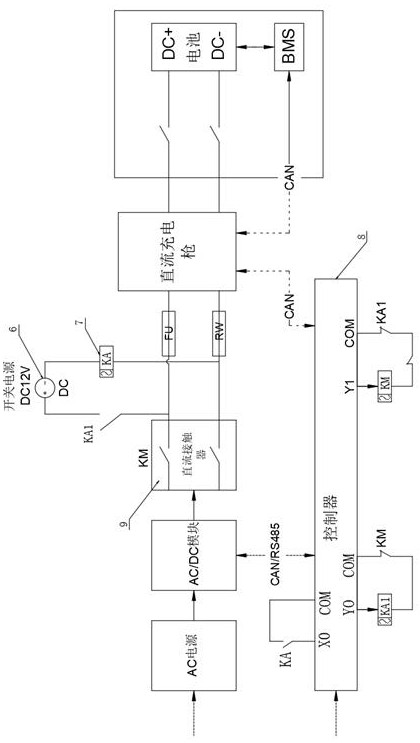 Charging gun adhesion detection device and method thereof