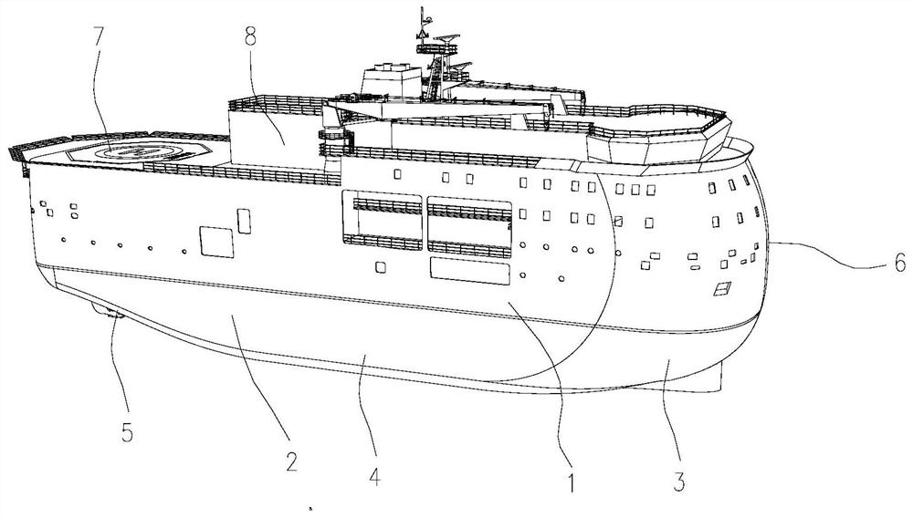 Drifting ship for polar scientific investigation