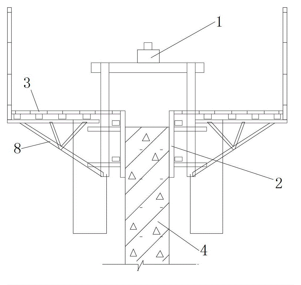 Construction method and pouring structure in prestressed tendon position of prestressed coal bin cylinder wall