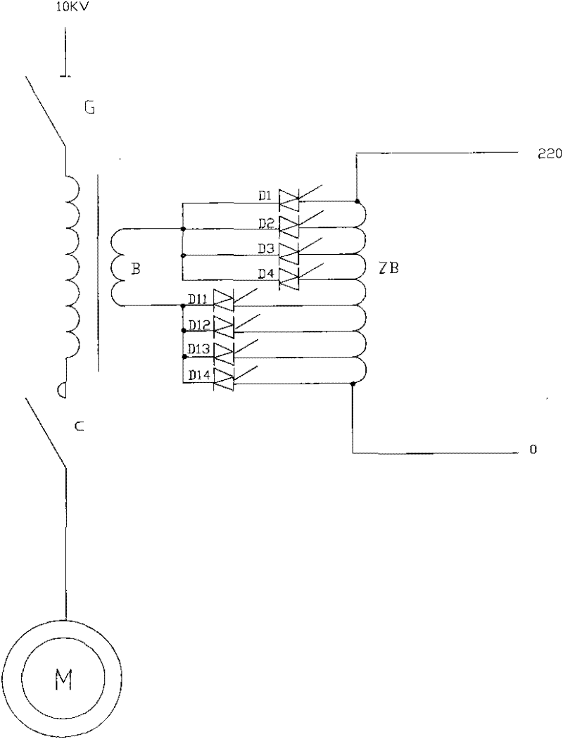 High-voltage soft-starting, voltage-stabilizing and voltage-regulating device of compensating transformer