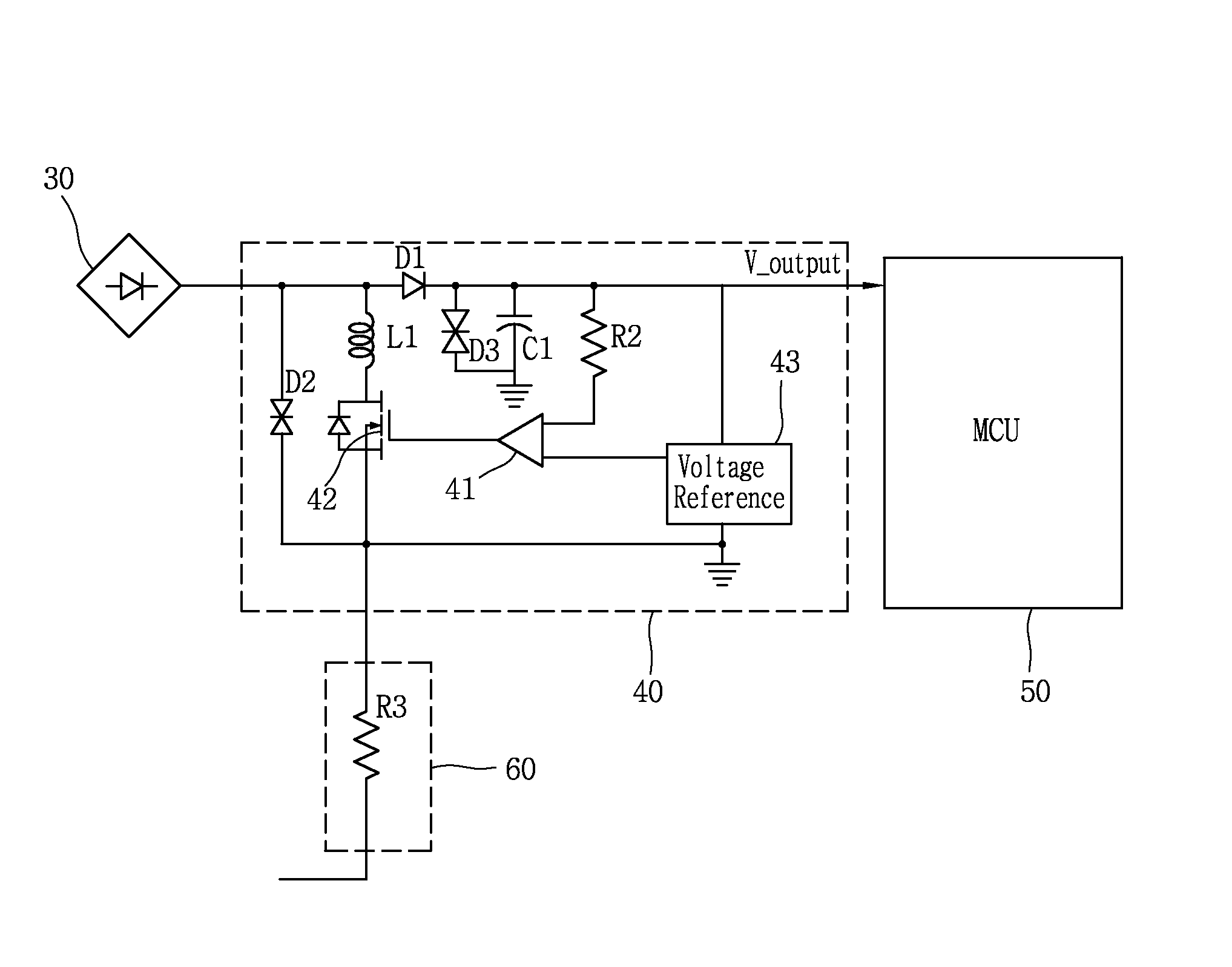 Self-power circuit for protecting relay