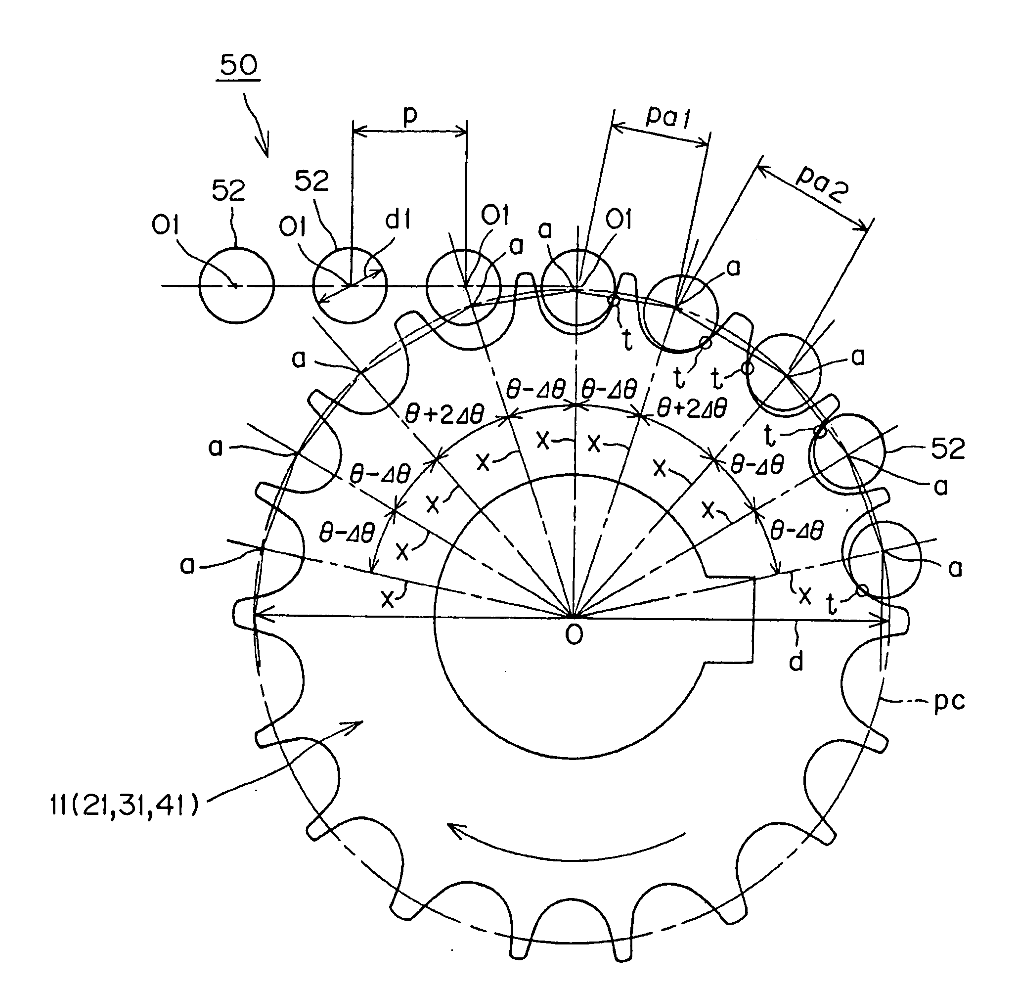 Chain transmission device