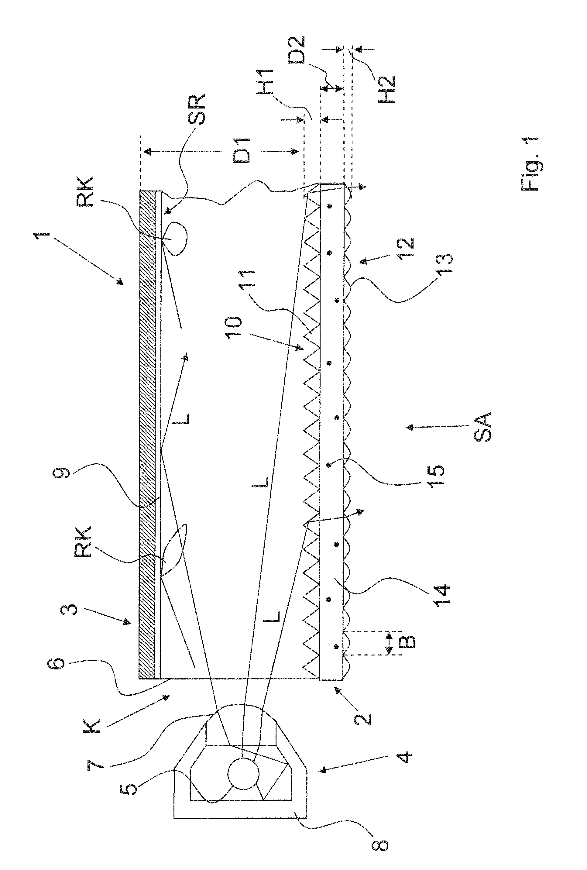 Flat light, in particular for aircraft cabins