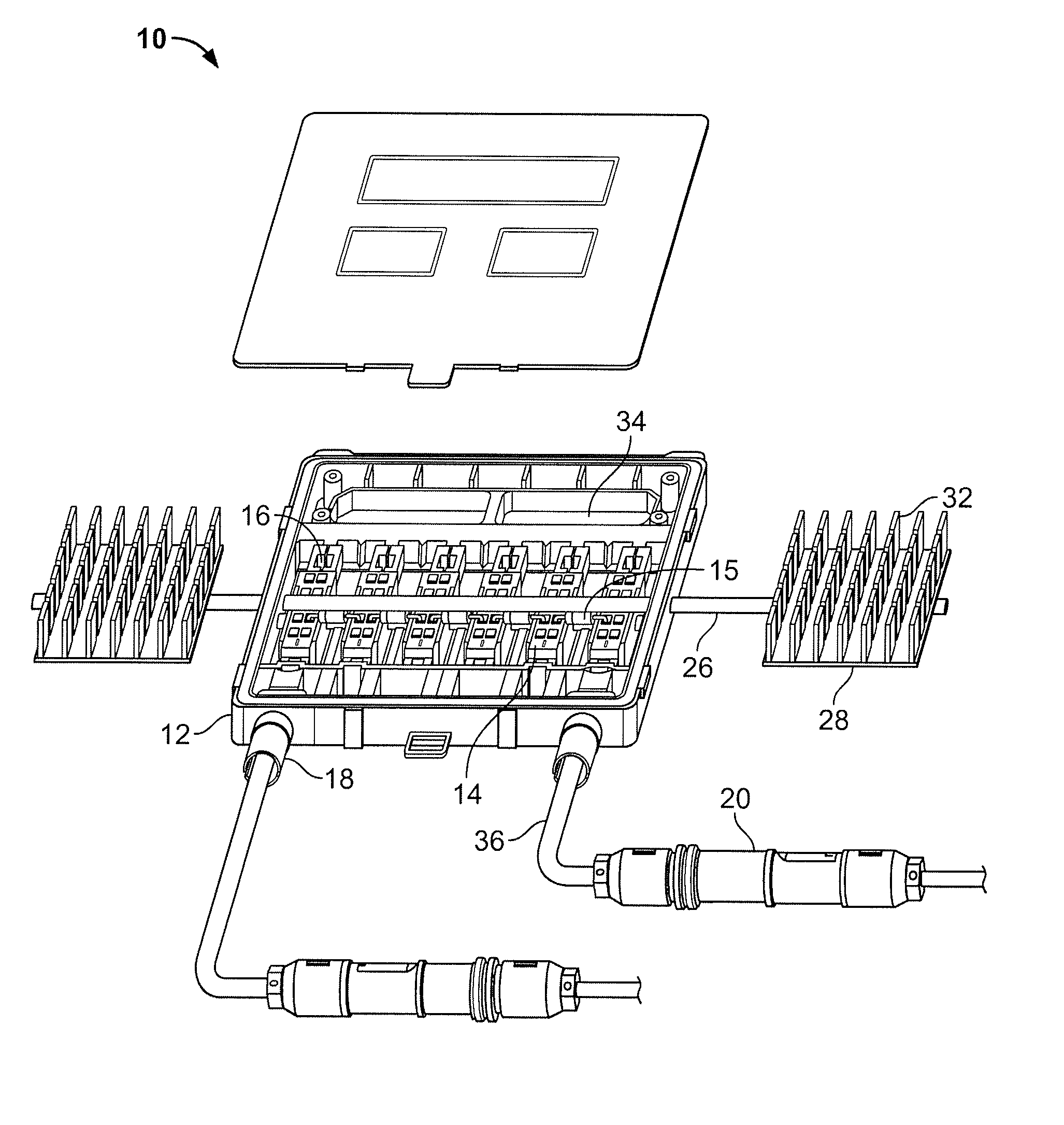 Heat dissipation system for solarlok photovoltaic interconnection system