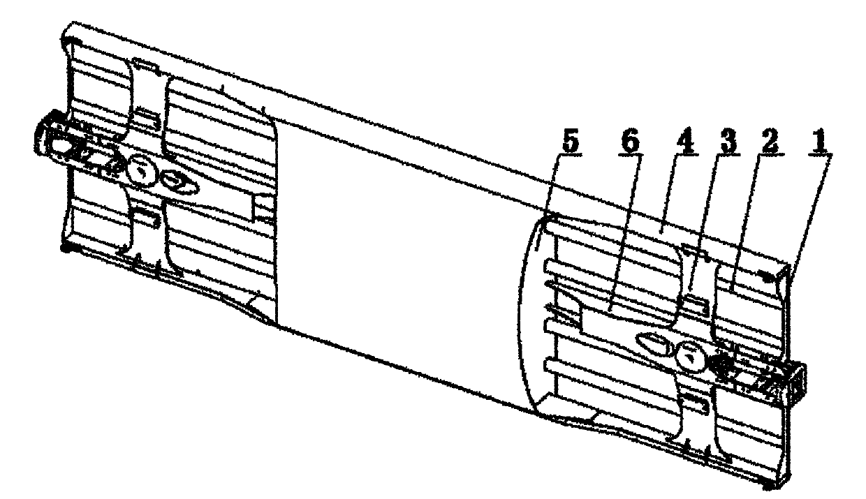 Chassis of railway bathtub open wagon