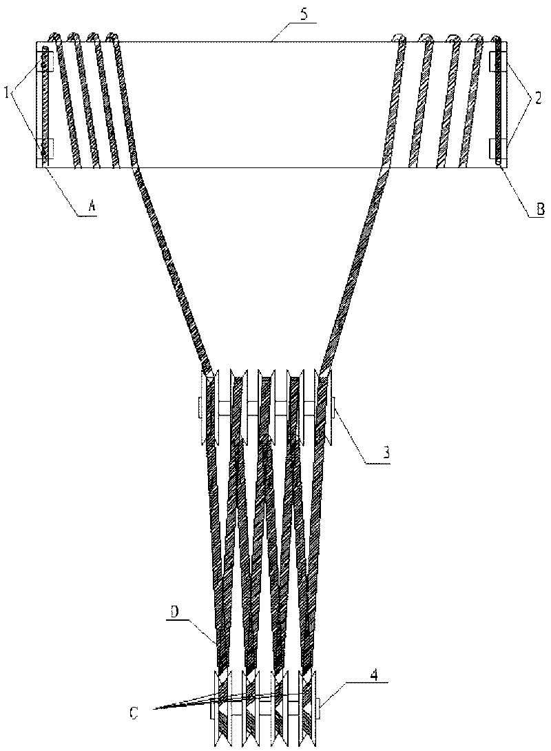 Wound steel rope replacing method